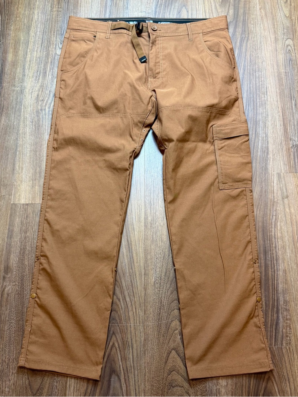 prAna Zion Slim Stretch Hiking Climbing Pants Cognac Camel Dark Khaki Mens 38x30